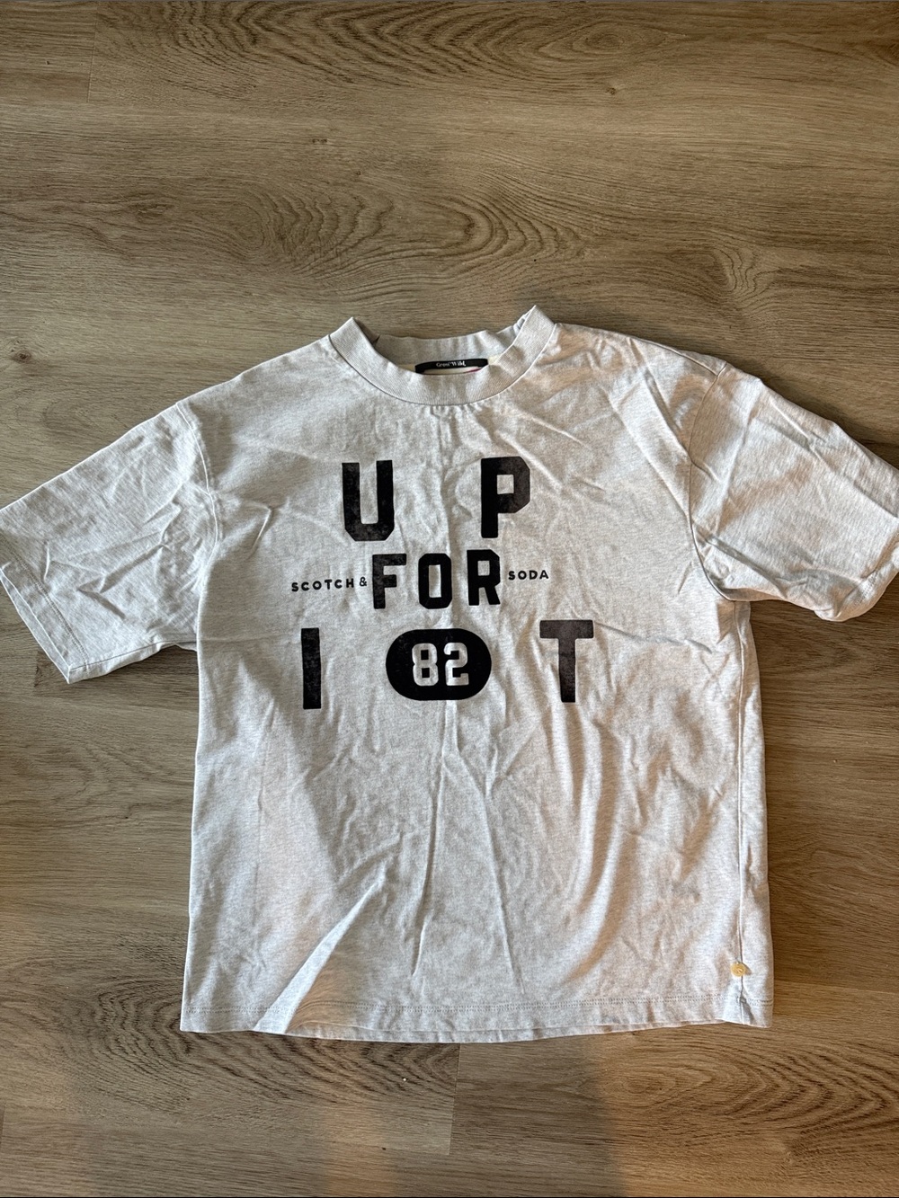 Scotch & Soda Kids White Tee with Black Graphic Text